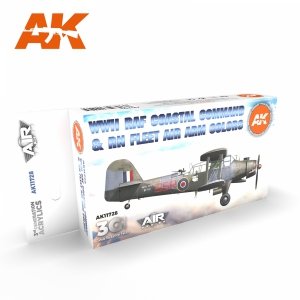 AK Interactive AK11728 WWII RAF COASTAL COMMAND & RN FLEET AIR ARM COLORS 6x17 ml