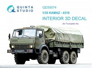 Quinta Studio QD35074 KAMAZ 4310 3D-Printed & coloured Interior on decal paper (Trumpeter) 1/35