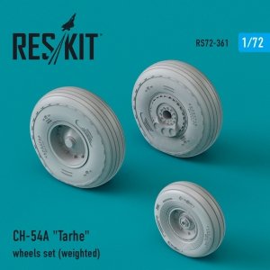 RESKIT RS72-0361 CH-54A TARHE WHEELS SET (WEIGHTED) 1/72