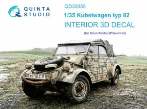 Quinta Studio QD35055 Kubelwagen typ 82 3D-Printed & coloured Interior on decal paper ( Italeri ) 1/35