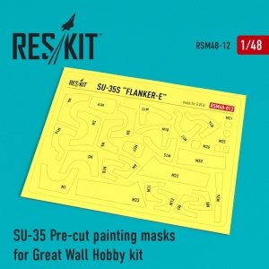 RESKIT RSM48-0012 Su-35 Pre-cut painting masks for Great Wall Hobby kit 1/48