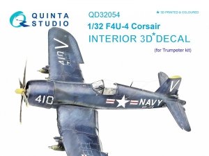 Quinta Studio QD32054 F4U-4 3D-Printed & coloured Interior on decal paper (for Trumpeter kit) 1/32