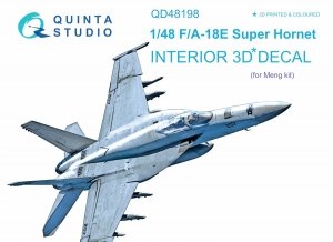 Quinta Studio QD48198 F/A-18E 3D-Printed & coloured Interior on decal paper (for Meng kit) 1/48