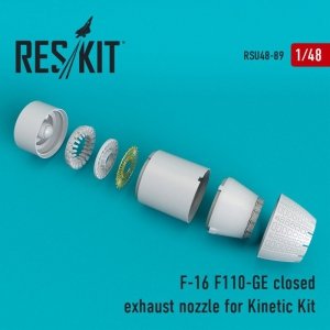RESKIT RSU48-0089 F-16 (F110-GE) closed exhaust nozzle for Kinetic kit 1/48