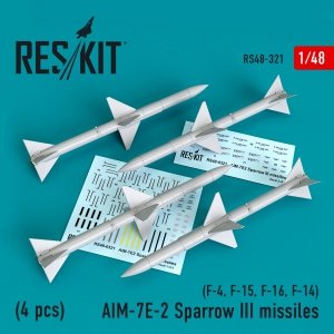 RESKIT RS48-0321 AIM-7E-2 SPARROW III MISSILES (4PCS) 1/48