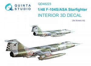 Quinta Studio QD48223 F-104S/ASA 3D-Printed & coloured Interior on decal paper (Kinetic) 1/48