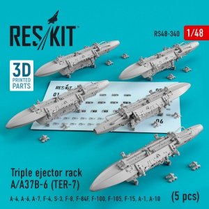 RESKIT RS48-0340 TRIPLE EJECTOR RACK A/A37B-6 (TER-7) (5 PCS) 1/48