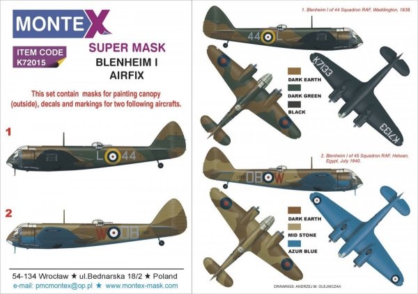 Montex K72015 BLENHEIM I (UK) 1/72