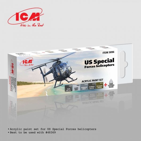 ICM 3096 Acrylic paint set for US Special Forces helicopters 12ml x 6