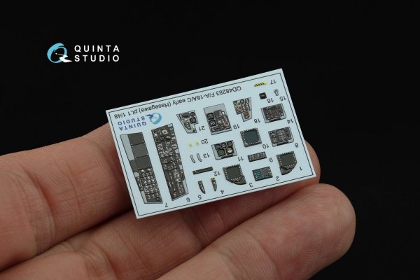 Quinta Studio QDS-48283 F/A-18A / C early 3D-Printed &amp; coloured Interior on decal paper (Hasegawa) (Small version) 1/48