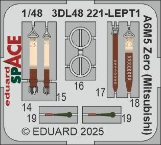 Eduard 3DL48221 A6M5 Zero (Mitsubishi) SPACE FINE MOLDS 1/48
