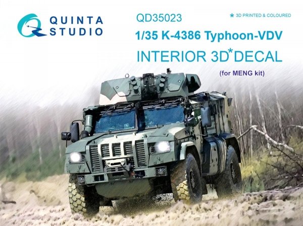 Quinta Studio QD35023 K-4386 Typhoon VDV 3D-Printed &amp; coloured Interior on decal paper (for MENG kit) 1/35