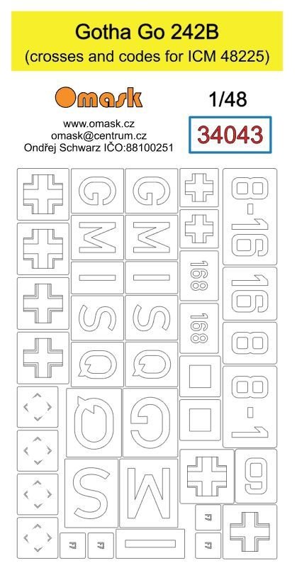 Omask 34043 Gotha Go 242B (crosses and codes for ICM 48225) 1/48