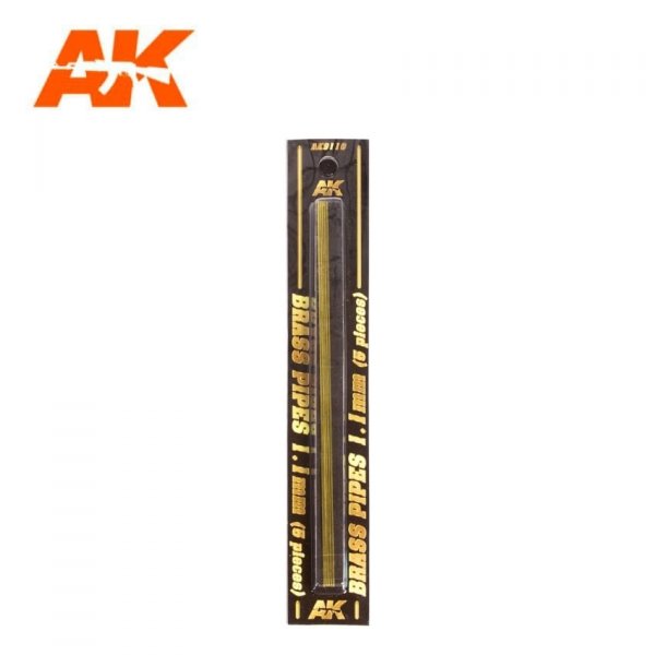 AK Interactive AK9110 BRASS PIPES 1.1MM Ø. 5 UNITS.
