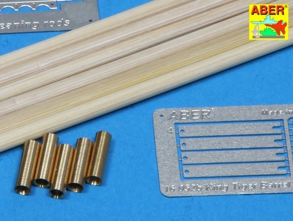 Aber 16052 Barrel cleaning rods with brackets for Tiger II (1:16)