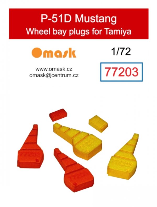 Omask 77203 P-51D Mustang wheel bay plugs (for Tamiya) 1/72