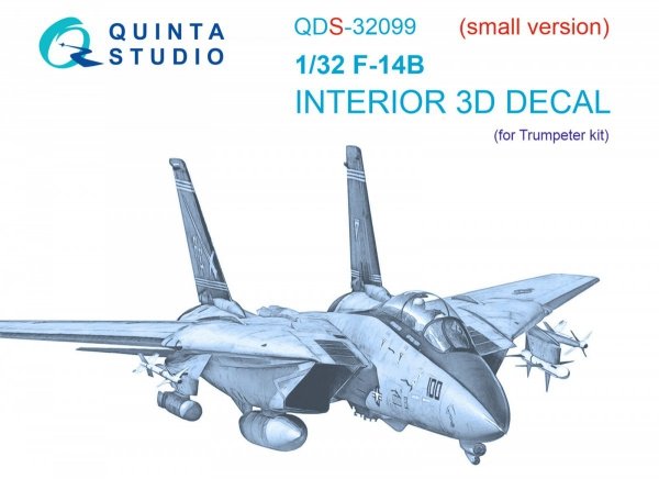 Quinta Studio QDS-32099 F-14B 3D-Printed &amp; coloured Interior on decal paper (Trumpeter) (Small version) 1/32