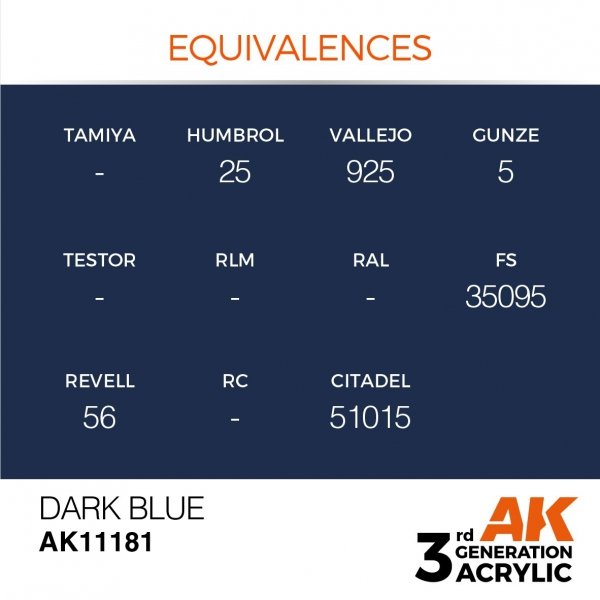 AK Interactive AK11181 DARK BLUE – STANDARD 17ml