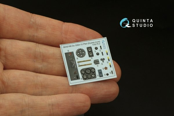 Quinta Studio QD32166 Do 335A-12 3D-Printed &amp; coloured Interior on decal paper (Zoukei-Mura) 1/32