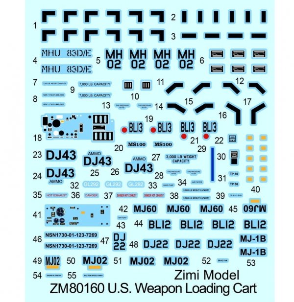 Zimi Model 80160 U.S. Weapon Loading Cart 1/48
