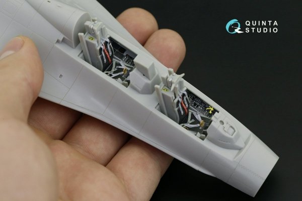 Quinta Studio QD48221 F-16B 3D-Printed &amp; coloured Interior on decal paper (Hasegawa) 1/48