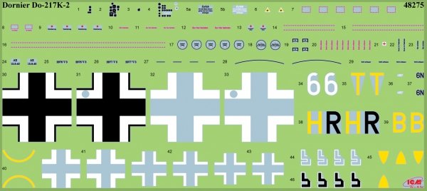 ICM 48275 Do 217K-2 with Gliding Bombs Fritz-X WWII German Bomber 1/48