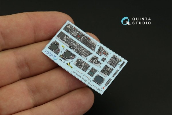 Quinta Studio QD32147 F/A-18B 3D-Printed &amp; coloured Interior on decal paper (Academy) 1/32