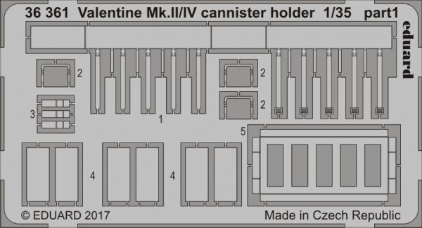 Eduard 36361 Valentine Mk. II/ IV cannister holder TAMIYA 1/35