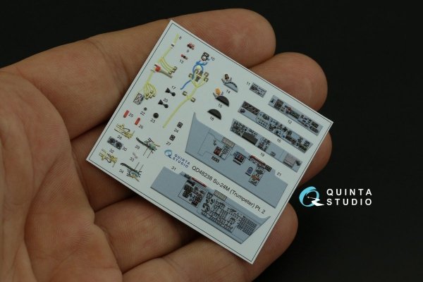 Quinta Studio QD48238 Su-24M 3D-Printed &amp; coloured Interior on decal paper ( Trumpeter ) 1/48
