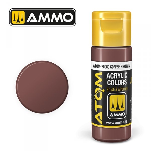 AMMO of Mig Jimenez 20060 ATOM COLOR Coffee Brown 20ml