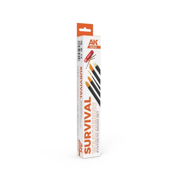 AK Interactive AKB101 SURVIVAL WEATHERING BRUSHES SET