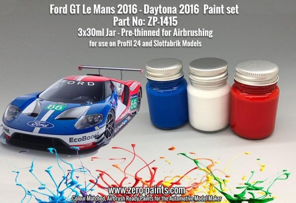 Zero Paints ZP-1415 Ford GT Le Mans 2016 - Daytona 2016 Paint Set 3x30ml