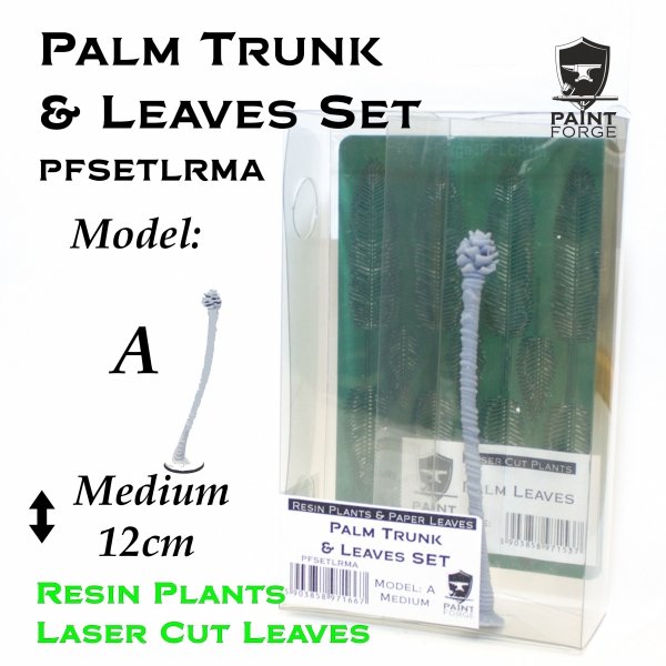 Paint Forge PFSETLRMA Laser Cut + Resin Plants PALM SET LEAVES + TRUNK A, size M