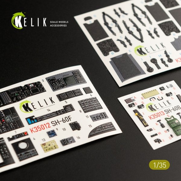 KELIK K35012 SH-60F OCEAN HAWK INTERIOR 3D DECALS FOR KITTY HAWK KIT 1/35