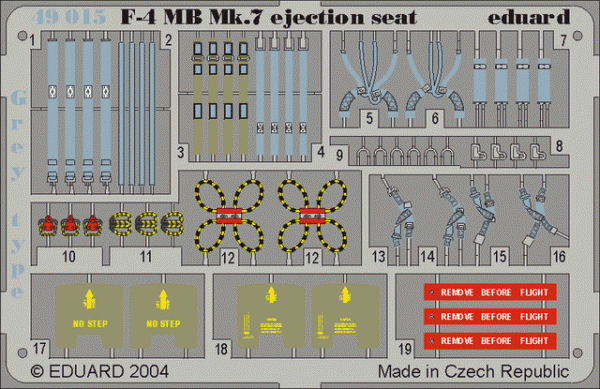 Eduard 49015 F-4 ejection seat grey 1/48 Hasegawa