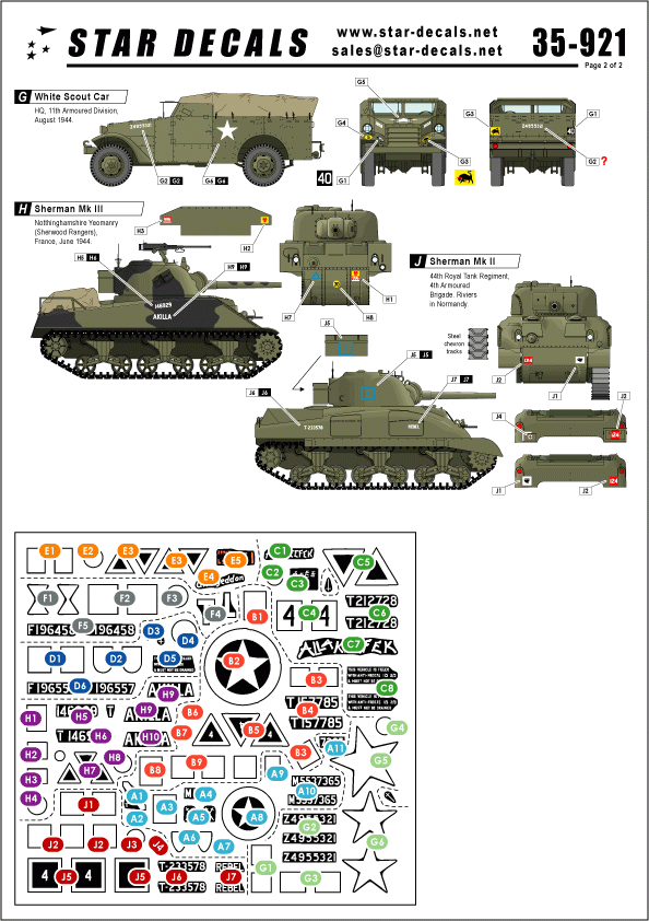 Star Decals 35-921 British armour in Normandy 1/35