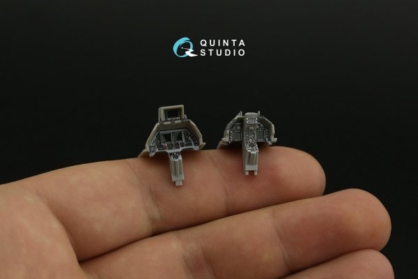 Quinta Studio QD48408 F-16D block 50 3D-Printed &amp; coloured Interior on decal paper (Kinetic 2022 tool) 1/48