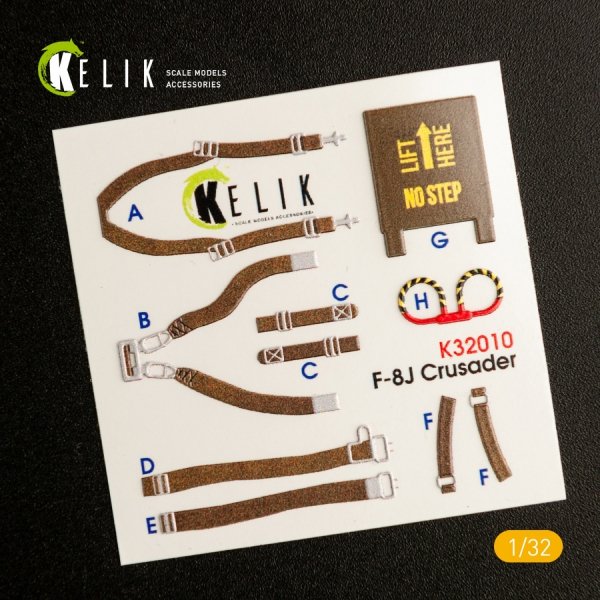 KELIK K32010 F-8J CRUSADER- INTERIOR 3D DECAL FOR TRUMPETER KIT 1/32