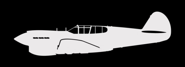 Omask 150361 sticker P-40 Warhawk (15cm white)