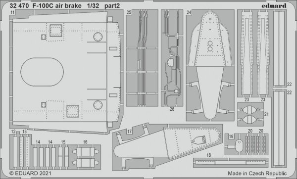 Eduard 32470 F-100C air brake TRUMPETER 1/32 