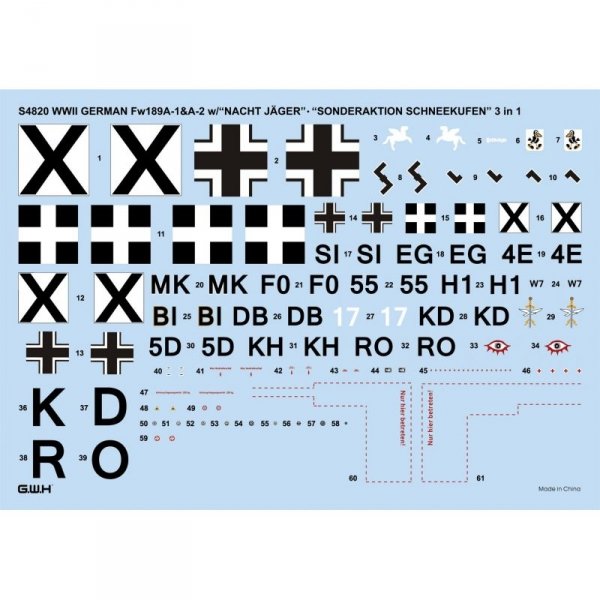 Great Wall Hobby S4820 Fw189A-1&amp;A-2 /w &quot;Nacht Jager&quot; - &quot;Sonderaktion Schneekufen&quot; 1/48