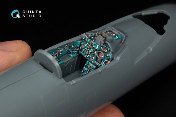Quinta Studio QD+48581 MiG-21bis late Fishbed-N 3D-Printed &amp; coloured Interior on decal paper (Eduard) (with 3D-printed resin parts) 1/48