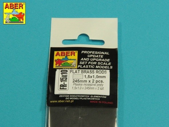Aber FR15x10 Prostokątne pręty mosiężne 1,5x1,0 mm długość 245mm x 2 / Brass flat rods 1,5x1,0 mm length 245mm x2 pcs.