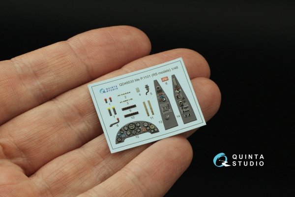 Quinta Studio QD48530 Me P.1101 3D-Printed &amp; coloured Interior on decal paper (RS models) 1/48
