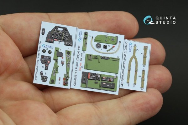 Quinta Studio QD48253 P-51D 3D-Printed &amp; coloured Interior on decal paper ( Tamiya ) 1/48