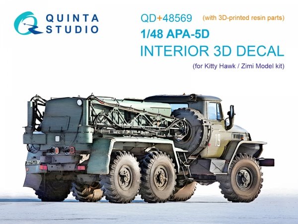Quinta Studio QD+48569 APA-5D 3D-Printed &amp; coloured Interior on decal paper (KittyHawk/Zimi model) (with 3D-printed resin parts) 1/48
