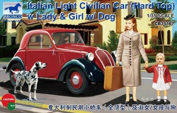 Bronco CB35167 Italian Light Civilian Car (Hard Top) w Lady Girl w/ Dog (1:35)