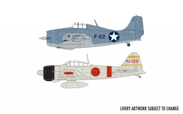 Airfix 50184 Grumman F4F-4 Wildcat &amp; Mitsubishi Zero Dogfight Doubles - Gift Set 1/72