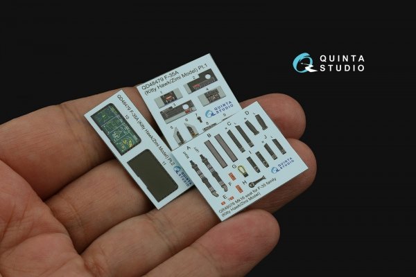 Quinta Studio QD48479 F-35A 3D-Printed &amp; coloured Interior on decal paper (Kitty Hawk/Zimi Model) 1/48