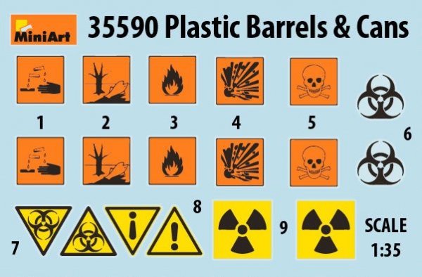 MiniArt 35590 Plastic Barrels &amp; Cans 1/35